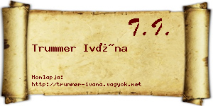 Trummer Ivána névjegykártya